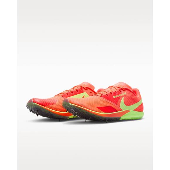 NEW NIKE men's zoom rival xc 6 cross-country spikes shoes in hyper orange/lime b